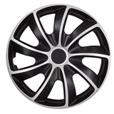 Set of 4 ΝRМ Quad Bicolor CS 14" Hubcaps Silver-Black