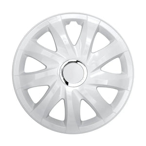 Drift hubcaps 15 "white lacquered 4 pieces Easy installation