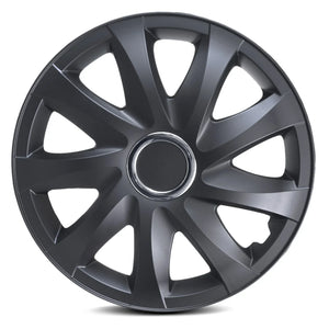 16'' Hubcaps Wheel Trims Covers - ΝRМ Drift Black Matt - Set of 4