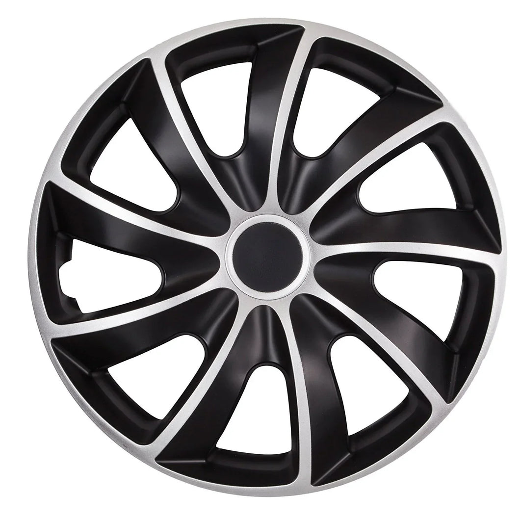 ΝRМ Quad Bicolor SILVER&BLACK Hubcaps 17