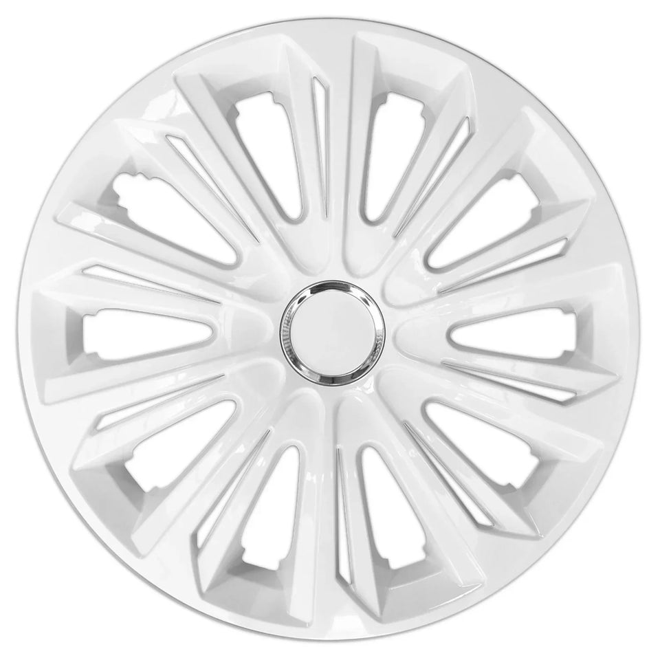 ΝRМ STRONG white lacquered 15" universal hubcaps 4 pieces