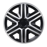 ΝRМ 15" Wheel Covers Hubcaps Universal 4 PCS Black Silver Easy Assembly ABS