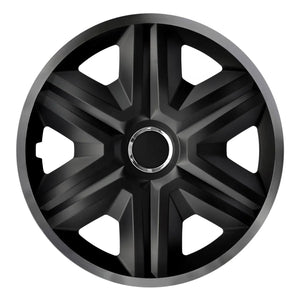 ΝRМ 16" Universal Wheel Covers Hub Caps Graphite Black 4 PCS Shatterproof ABS