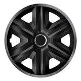 ΝRМ 16" Universal Wheel Covers Hub Caps Graphite Black 4 PCS Shatterproof ABS