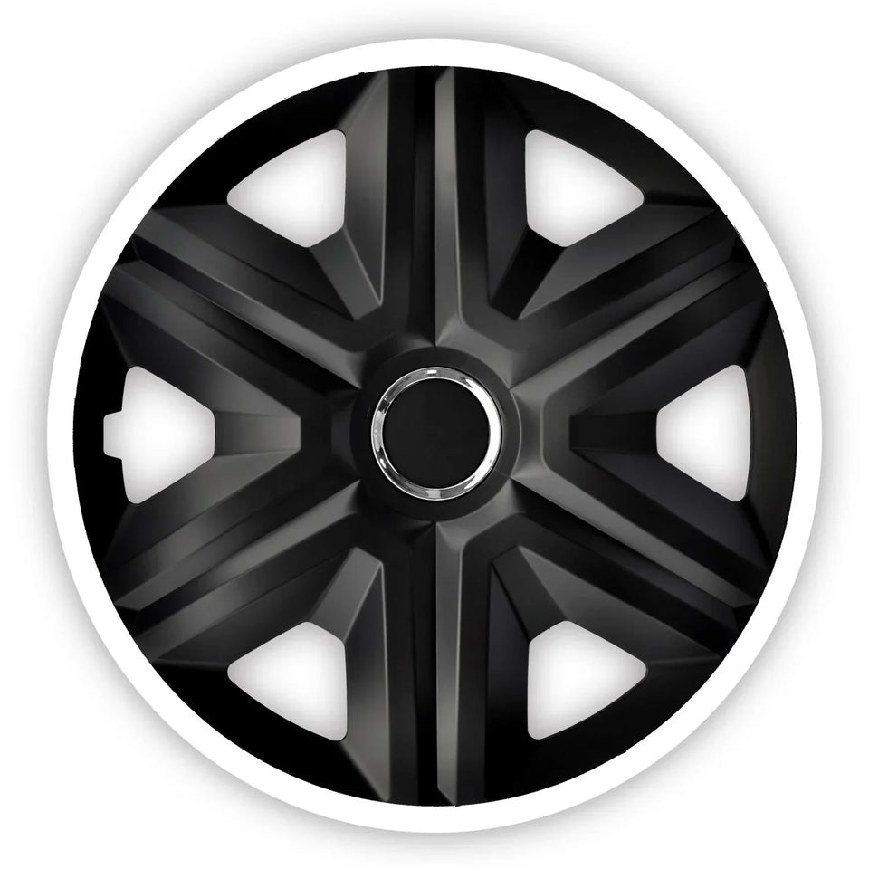 ΝRМ 15" Wheel Covers Hubcaps Universal Set 4 PCS Weather Resistant White Black