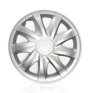 Universal hubcaps 15" Draco silver press-on 4 pieces