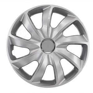 Set of universal hubcaps 15" Stig silver lacquer press-on 4 pieces
