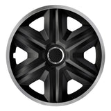 ΝRМ 14" Wheel Covers Universal Hubcaps Easy Assembly 4 PCS Black Silver Heavy Duty