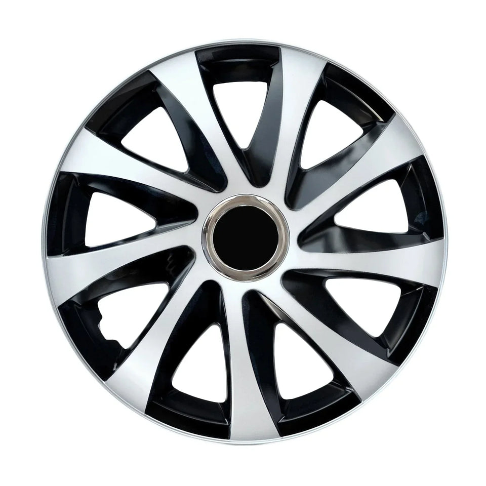 15" ΝRМ DRIFT Extra white/black universal hubcaps 4 pieces
