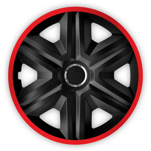 ΝRМ 14" Wheel Covers Hubcaps Universal 4 PCS Heavy Duty Easy Assembly Black Red