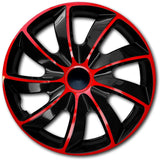 ΝRМ Quad Black-Red Set of 4 Hubcaps 17" Universal, ABS Plastic