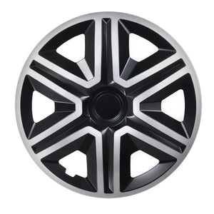 ΝRМ 16" Wheel Covers Hubcaps Universal 4 PCS Weather Resistant Black Silver ABS