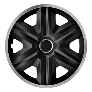 ΝRМ 15" Wheel Covers Universal Hubcaps 4 PCS Black Silver Easy Assembly Durable