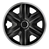 ΝRМ 15" Wheel Covers Universal Hubcaps 4 PCS Black Silver Easy Assembly Durable