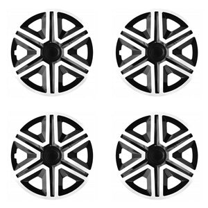 ΝRМ 14" Wheel Covers Hubcaps Universal Set 4 PCS Car Weather Resistant White Black