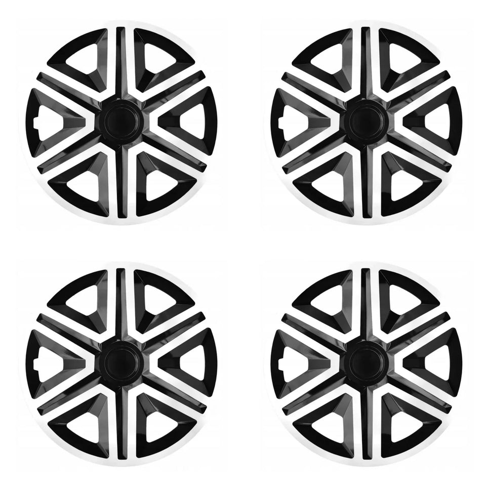 ΝRМ 14" Wheel Covers Hubcaps Universal Set 4 PCS Car Weather Resistant White Black