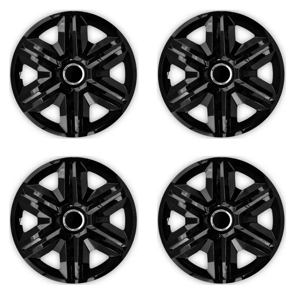 ΝRМ 16" Wheel Trims Covers 4 PCS Hubcaps Universal Weather & Impact Resistant Black