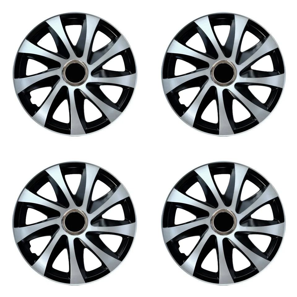 ΝRМ DRIFT Extra silver/black 16" universal hubcaps 4 pieces