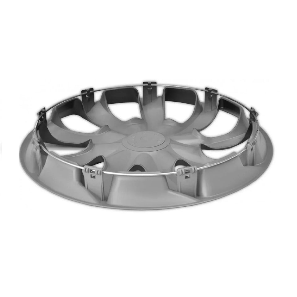 Universal hubcaps 15" Draco silver press-on 4 pieces