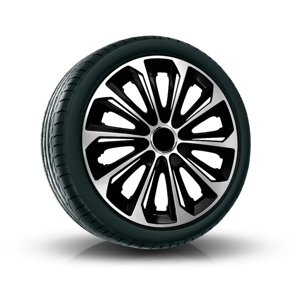 Caps 15" ΝRМ EXTRA STRONG SILVER BLACK silver and black 4 pcs
