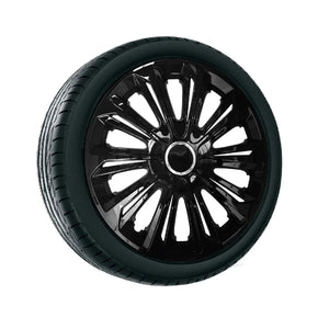 Universal hubcaps 16" Strong color black lacquered 4 pieces