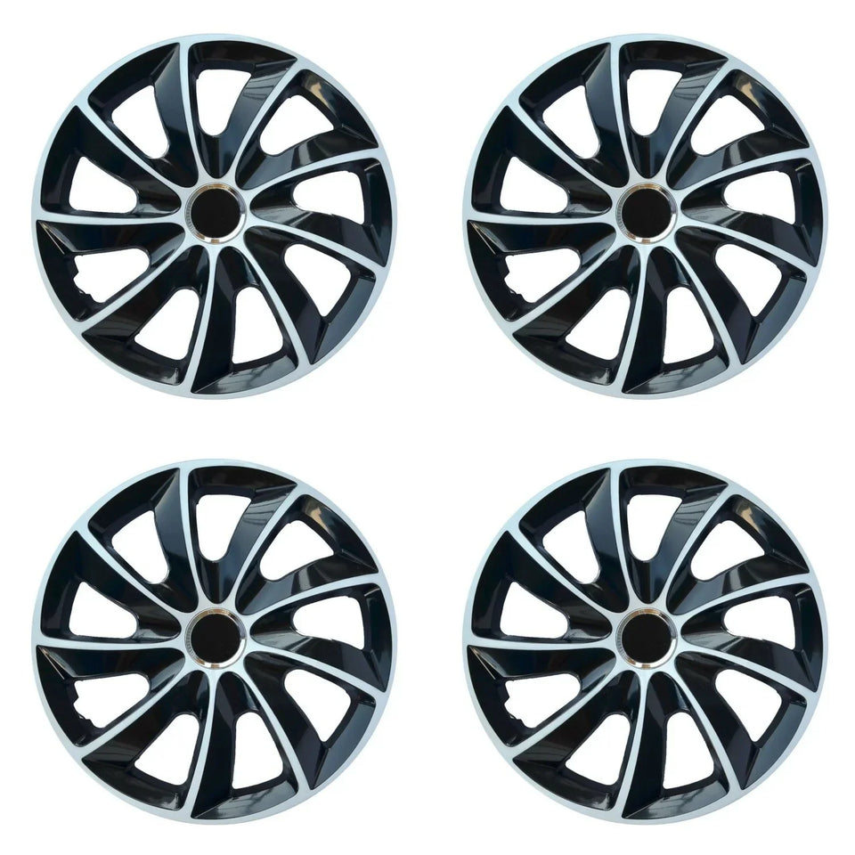 ΝRМ 14" Wheel Covers Hubcaps Universal 4 PCS Car Easy Assembly Black & White