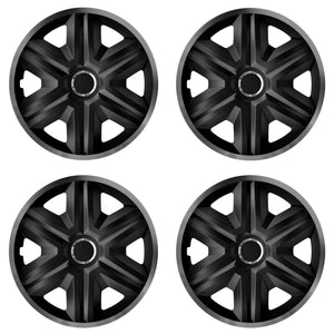ΝRМ 16" Universal Wheel Covers Hub Caps Graphite Black 4 PCS Shatterproof ABS