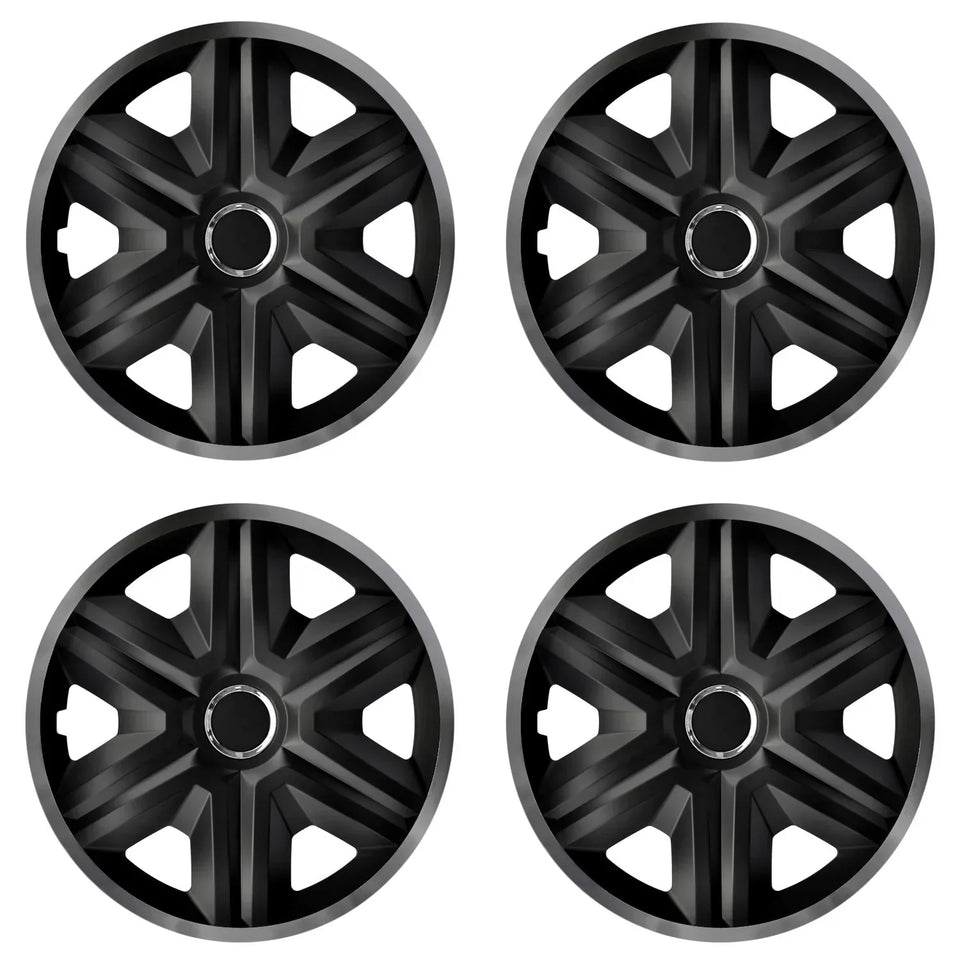 ΝRМ 16" Universal Wheel Covers Hub Caps Graphite Black 4 PCS Shatterproof ABS